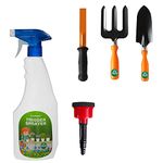 TrustBasket 5 Pcs Durable Earth Angles Multi-Purpose Plant Care/Garden Tool kit for Home Garden | Trowel, Fork, Krupa, Shower Head, Trigger Sprayer