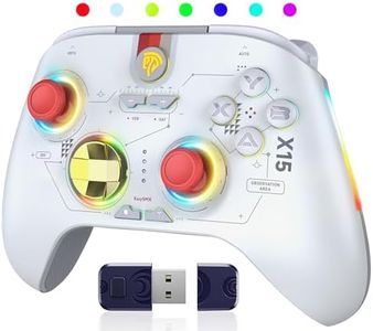 EasySMX X15 PC Controller - Enhanced Wireless Bluetooth Controller with Hall Joysticks/Hall Triggers/RGB Lighting - No Stick Drift, No Dead Zone - Work for Windows PC, Android, Steam and Switch