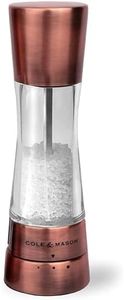 COLE & MASON Derwent Salt Grinder - Copper Mill Includes Gourmet Precision Mechanism and Premium Sea Salt
