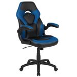 Flash Furniture X10 Gaming Chair, Ergonomic Office Chair for PC and Gaming Setups, Adjustable Gamer Chair with Back Support, LeatherSoft, Blue/Black Gaming Chair