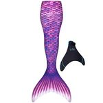 Fin Fun Wear-Resistant Mermaid Tail for Swimming with Monofin, New Asian Magenta, Adult S