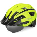 VICTGOAL Adult Bike Helmet for Men Women Detachable Magnetic Goggles and Sun Visor Bicycle Helmet Mountain Road Bike Cycling Helmet M/L/XL Size (XL: 23.2-24.8 inch (59-63 cm), Yellow)