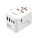 Universal Travel Adapter 100W, TESSAN International Travel Adapter with GaN Charging Ports 5 USB(3 USB C), Power Adaptor Worldwide for US to European EU UK Ireland AUS USA Germany (Type C/G/A/I)