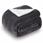 SOCHOW Sherpa Fleece Throw Blanket, Double-Sided Super Soft Luxurious Plush Blanket 127cm×150cm, Dark Grey