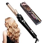 Automatic 360° Rotating Hair Curler with LCD Display, 25MM Titanium Curling Wand with Adjustable Heat Settings (100-220℃) for Long, Medium, and Short Hair, Rotating Curling Iron