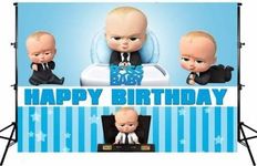 Theme My Party Boss Baby Birthday Party Backdrop for Photography Banner Event Cake Table Decor Home Decoration Photo Booth Background (7ft X 5ft)