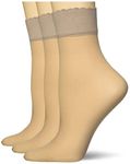 Berkshire Women's 3 Pair Pack Sheer Anklet, Nude, One Size