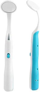 2 Pcs Dental Mirror with Light Tool LED Lighted Teeth Inspection Mirror Anti Fog Curve Angle Dentist Oral Care Tool