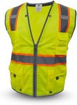 GE Heavy Duty Reflective Vest – Class 2 High Vis Utility Mesh Vest with Pockets, Surveyor Construction Gear X-Large