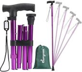 Adjustable Folding Walking Stick, Five Sizes Adjustable Walking Cane, Folding Walking Sticks for Women and Men, Suitable for People with Unstable Walking