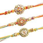 TIED RIBBONS Bhai Dooj Rakhi for Brother Set of 3 Rakhi Set for Brother | Rakhi Card | Tikka Bhai Dooj - Raksha bandhan Rakhi Bracelet for Brother Rakhi for Bhaiya | Rakhi Set for Brother