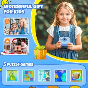 HiMont Kids Instant Print Camera – Blue Digital Photo Printer