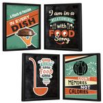 Chaka Chaundh - Framed Posters for Dining Area - Kitchen quotes wall frames for Restaurant, Hostel Mess, Hotel, kitchen, Bakery & Cookery - (11 X 14 Inches) set of 4