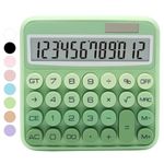 Gradient Green Calculator, UPIHO Standard Calculator 12 Digit with Large LCD Display and Big Buttons,Green Office Accessories for Women Desk,Cute Calculator for Office,School, Home,Business