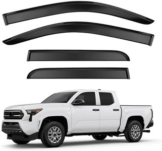 TECHPICCO Tape-On Rain Guards for Tacoma 2024 2025, Side Window Deflectors Window Visor Rain Guards Vent Guard Shade Deflectors Compatible with Toyota Tacoma Accessories 2024 2025