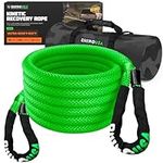 Rhino USA Kinetic Recovery Tow Rope Heavy Duty Offroad Snatch Strap for UTV, ATV, Truck, Car, Tractor - Ultimate Elastic Straps Towing Gear - Guaranteed for Life! (1" x 30' Green)