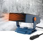 Car Heater Defroster, 12V 150W Plug-in Cigarette Lighter Car Heaters, 2 in 1 Portable Car Heater & Cooling Car Fan, Portable Fast Heating Windshield Defogger & Defroster with 180 ° Bracket (Square-C)