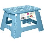 Splendole Small Folding Step Stool 22cm Anti Slip Top Compact Folding Plastic Stool Easy To Store, Perfect for Kitchen Step or Bathroom Step (Blue)