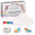 Rainbow Kid Bath Bombs (1-pack) - Bath Bombs for Kids - Vegan, Natural Gift Toddler Bath Bombs, Bombe De Bain Poour Enfant, Lavender Scented Bath Bombs Set by grace and stella