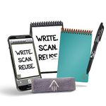 Rocketbook Reusable Digital Notebook - Smart Notepad A6 Teal - Wirebound Note Book To Do List Pad, Dotted Paper with Frixion Erasable Pen and Wipe, Office Gadget with Rocketbook App Reduce Paper Waste