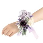 Ling's Moment 2pcs Homecoming Wedding Wrist/Shoulder Corsage Artificial Flower, Girl/Mother Prom Corsage Wristlet Décor, etc. Purple Lavender Lilac