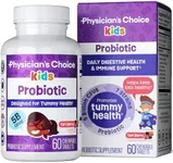 Physician's CHOICE Probiotics for Kids - 7 Diverse Strains, Organic Prebiotics, Vitamins & Minerals - Clinically Studied L. Rhamnosus - Immune & Digestive Support - No Sugar or Artificial Dyes - 60ct