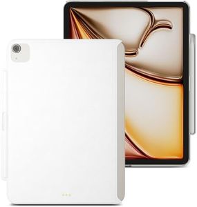 MAGEASY CoverBuddy for M3/M2 iPad Air 11” (2024-2025) - iPad Air Case Compatible with Magic Keyboard, Enhanced Thickness & Heat Dissipation, with Pencil Holder - White (5.0 Leather)