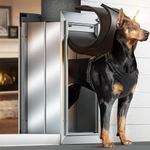 Dog Door for Wall, Large Doggy Door, Heavy Duty Pet Door, All Aluminum Frame, Energy Efficient, Double Magnetic Flaps, Extra Wide Telescoping Tunnel for Wall, Sliding Lock Panel (Pets Up to 110Lb)