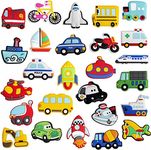 WISESTAR 26PCS Transports Rubber Refrigerator Magnets for Kids Toddlers Fridge Magnets for Whiteboard Educational Toy Tool School Learning Prize Birthday Present Kitchen Decoration Souvenir