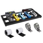 GOGHOST Guitar Pedal Board Medium 20" x 8" x 1.2" Aluminum Alloy Black Effect Pedal Board with Adhesive Hook Tape