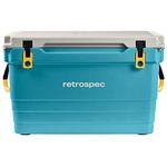 Retrospec Palisade Rotomolded Cooler - Fully Insulated Portable Ice Chest with Built in Bottle Opener, Tie-Down Slots & Dry Goods Basket - Large Beach, Camping & Travel Coolers