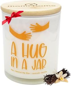 A Hug in a Jar Candle - Lavender Vanilla Scented Candle for The One You Love. Inspirational Candle for Women Friends, Sister, Teacher, Coworker, Mom, Mother's Day Presents, Mother Day Gift - 10oz