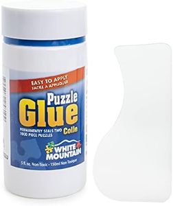 White Mountain Puzzle Glue with Applicator, 5 oz Bottle for 2000 Piece Puzzle