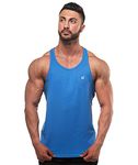 Jed North Men's DRI-FIT Microfiber Bodybuilding Stringer Tank Top Y-Back Racerback Blue