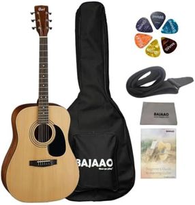 Cort AD810E Dreadnought Electro Acoustic Guitar with Gig-Bag, Polishing Cloth, Strap, Picks & E-Book - Natural