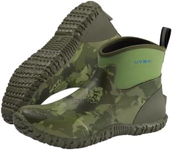 UVSAI Men's Waterproof 5.3-inch Ankle High Garden Shoes Rain Boots Slip-On Footwear for Gardening Farming Lawn Care Yard Work