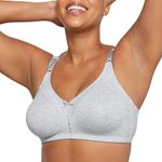 Bali Women's Double Support Cotton Stretch Wire-Free Bra, Heather Grey, 36B