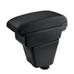 MARCHFA Centre Console Armrest Box for Clio 4 Captur with USB Ports PU Leather Centre Console Storage Box (Black Stitching)