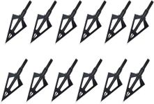 Bgary Broadheads 100 Grain Fixed Blades Archery Broadheads for Crossbow Recurve Bow and Compound Bow 12 Pcs Black