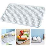 SOSMAR Drainer with Drip Tray - Dish Drain Board Mat - Water Drip Tray Holder for Fruit Cup Mug Utensil Bathroom Accessories, Coffee Tea Tray (39 x 22.5 cm)