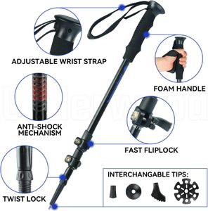 Underwood-Aggregator Collapsible Hiking Poles – Lightweight Trekking Sticks