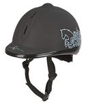 Kerbl Cavalliero Beauty VG1 Riding Helmet, Youth Trendy Riding Helmet, Black, 53-57