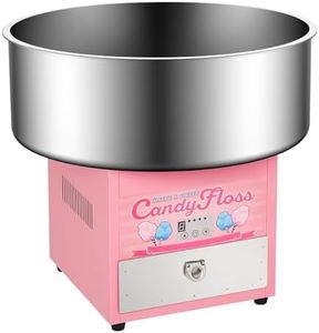 Electric Cotton Candy Maker Commercial, Cotton Candy Machine for Kids with 20 inch Stainless Steel Bowl for Family, Party, Amusement Park, Carnival- Pink