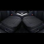 EDEALYN (2PCS PU Leather Seat Covers Auto Seat Protector Car Seat Covers for Front Seat with Side Flaps,(Deep20 inch × Width20 inch × Thick 0.4 inch) (Black-2 PCS)