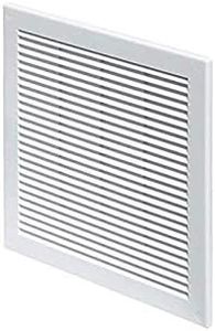 Awenta Plastic Air Vent Grille Cover 300x300mm 12x12 inch, White with Insect Grid Fly Net, Screw Hole Covers for Better Look