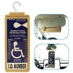 Yuoyar Portable Handicap Placard Holder for Auto - Ultra Transparent Handicapped Placard Holder Protector Hanger Sleeve - Placard Holder for Disability Parking (Off-White)