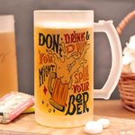 Gathari Printed Beer Mug with Handle Don't Drink and Drive Funny Quotes | Beer Mug for Freezer | Gift - White 16oz [470ml] (Don't Drink and Drive)