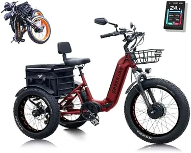 Perraro Foldable Electric Trike for Adults, 750W BAFANG Motor, 3 Wheel Electric Bike w/Differential and Parking Brake, 65-Mile Long Range Motorized Tricycle, 450 lbs Load Capacity, 48V Battery