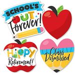 Big Dot of Happiness Teacher Retirement - Pencil Apple Decorations DIY Happy Retirement Party Essentials - Set of 20