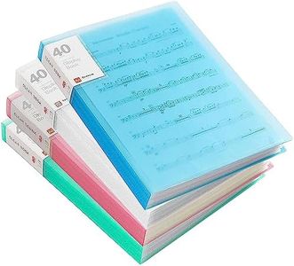 4 Pcs 40 Pockets Presentation Display Book Folder with Clear Sheet Protectors, 4 Colors A4 Waterproof Folder Binder Display 80 Pages Bound Sheet Protector for Document, Sheet Music, Photo, Certificate